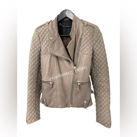 Barbara Bui Lambskin Leather Biker Jacket Size 36 - Picture 2 of 13
